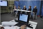 Equal Pension Day. Da sinistra Ulrike Oberhammer, Laura Costa, Violetta Plotegher, Martha Stocker e Michela Morandini.