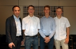 (v.l.n.r.) Landesrat Philipp Achammer, Hannes Ebner, Manuel Kremer und Peter Tirler