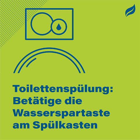 Toilettenspülung: Betätige die Wasserspartaste am Spülkasten