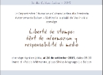 Le De dla Cultura Ladina gnará tigní en jöbia, ai 24 de setëmber dl 2015, dales 09.00 inant tla alzada a tera dl Palais Widmann a Balsan.