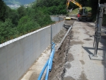 I lavori in corso sulla SS 242 della Val Gardena nel comune di Laion (Foto: Ripartizione Inrastrutture)