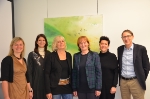 Martina Vieider, Alexa Nösslinger ed Anne Savio con l’assessora Stocker, Verena Oberrauch ed il direttore Hölzl 