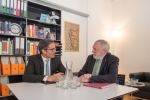 In preparazione del Forum Alpbach 2015 e della Giornata del Tirolo, a Bolzano il presidente della Provincia Arno Kompatscher ha incontrato il presidente del forum Franz Fischler (Foto: USP/ohn)