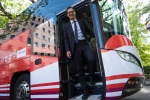 Destinazione Expo 2015: il presidente Arno Kompatscher sul bus dell’Euregio