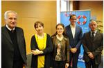 Convegno dell’Euregio sulla sicurezza sociale. Nella foto da sin. Gianfranco Cerea, Silvia Vogliotti, Judith Müller, Domenico Rief e   Christoph von Ach.