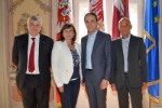 Machen gemeinsame Euregio-Kulturpolitik (v.l.): die Landesräte Florian Mussner (Ladinische Kultur), Beate Palfrader (Tirol), Philipp Achammer (Deutsche Kultur) und Tiziano Mellarini (Trentino). Foto: Land Tirol/Rainalter 