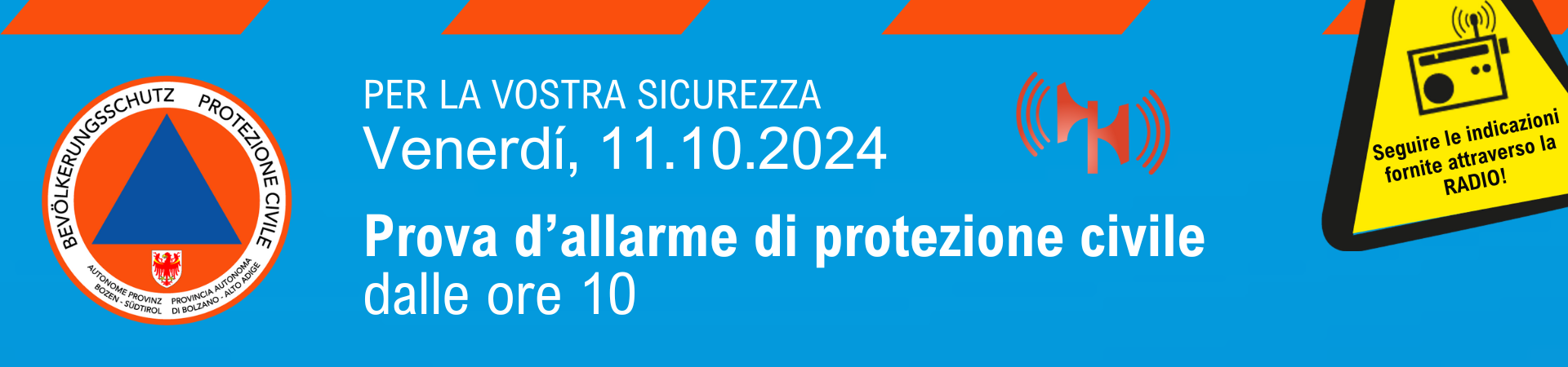 Prova d'allarme di protezione civile